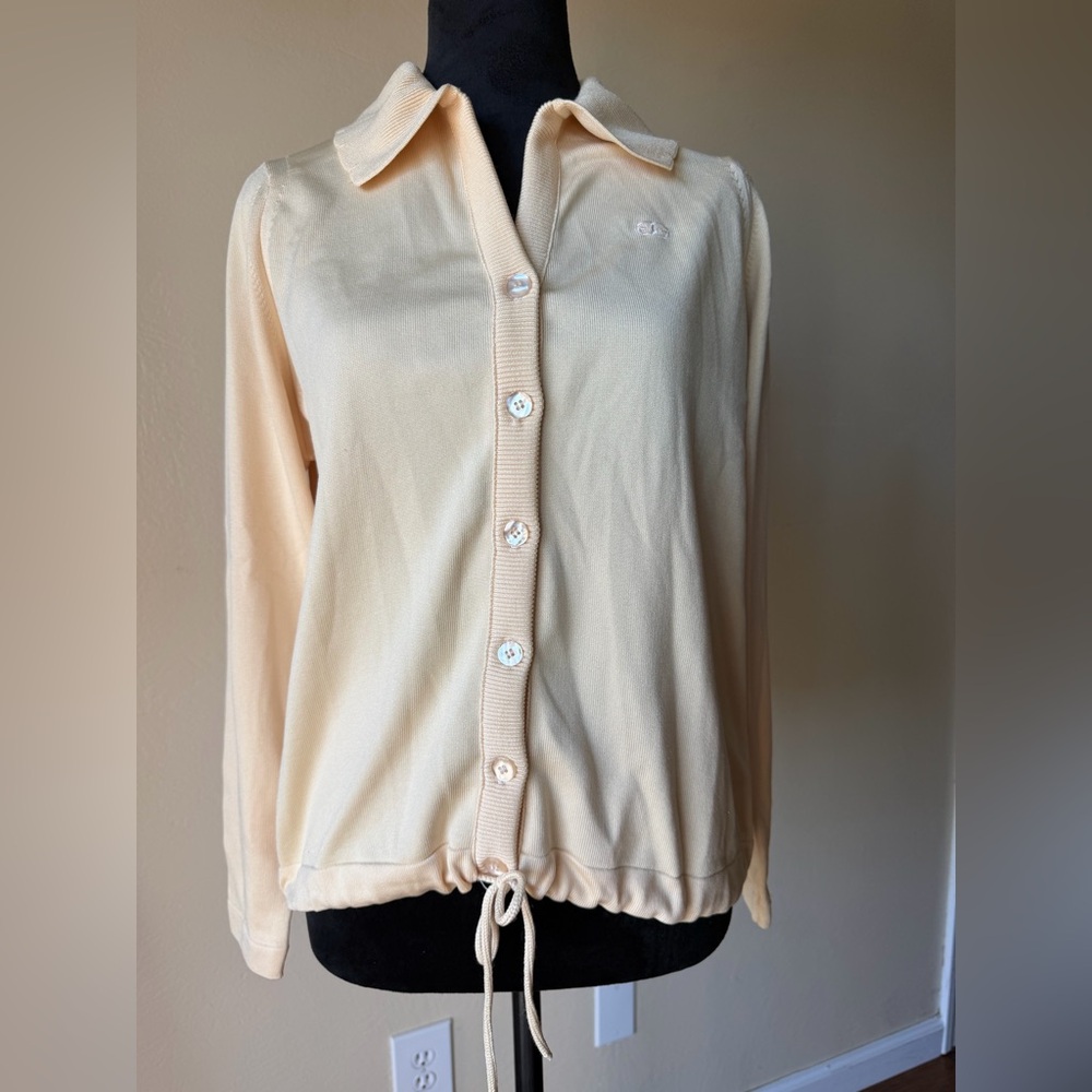 Butter yellow cardigan 90s Givenchy sport top size 40